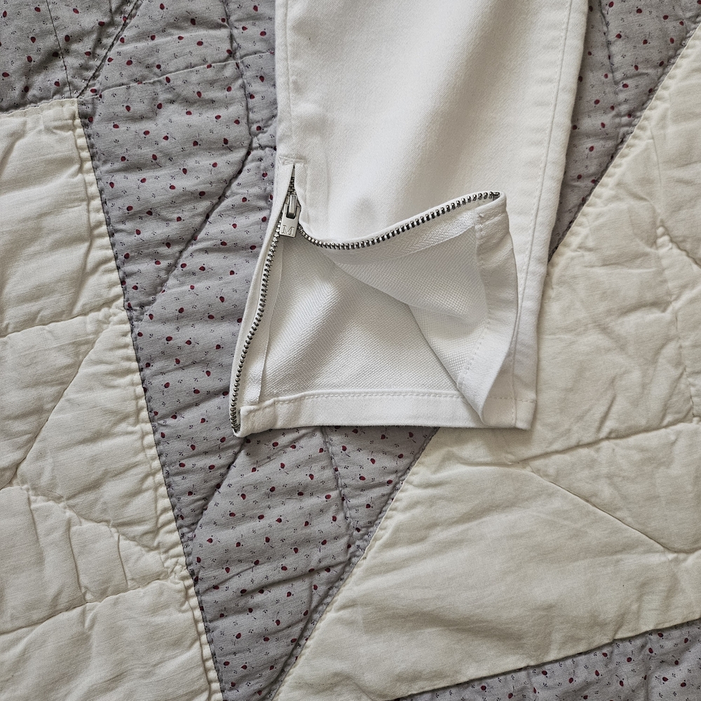 Martha Stewart Denim Ankle Jeans W/ Zipper Cuff White Pull-on Stretch - Picture 4 of 10